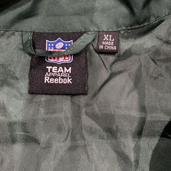 Green Bay Packers Mens Jacket Reebok NFL Football Zip-Up Windbreaker Size XL - Picture 2 of 9